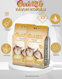 Goldlife Premium Kavun Kokulu Kedi Kumu 10 Lt X2 ADET İnce Taneli