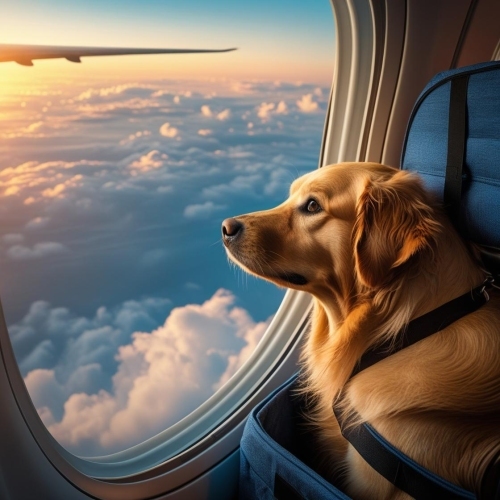 uçakla seyahata çıkan köpek.jpg