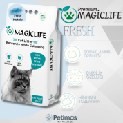Magiclife 20 Lt İnce Tane Fresh Kokulu Beyaz Bentonit Kedi Kumu