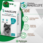 Magiclife 20 Lt İnce Tane Çam Kokulu Beyaz Bentonit Kedi Kumu