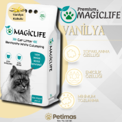 Magiclife 20 Lt İnce Tane Vanilya Kokulu Beyaz Bentonit Kedi Kumu
