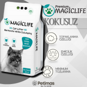  Magiclife 20 Lt İnce Tane Kokusuz Naturel Beyaz Bentonit Kedi Kumu