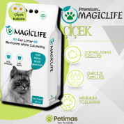 Magiclife 20 Lt İnce Tane Çiçek Kokulu Beyaz Bentonit Kedi Kumu