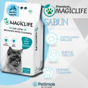Magiclife 20 Lt İnce Tane Sabun Kokulu Beyaz Bentonit Kedi Kumu
