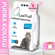  Less Trail 20 Lt İnce Tane Pudra Kokulu Beyaz Bentonit Kedi Kumu