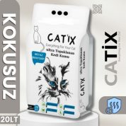 CATİX Cat'ix 20lt Beyaz Bentoint Kokusuz Ince Taneli Kedi Kumu Ultra Topaklama
